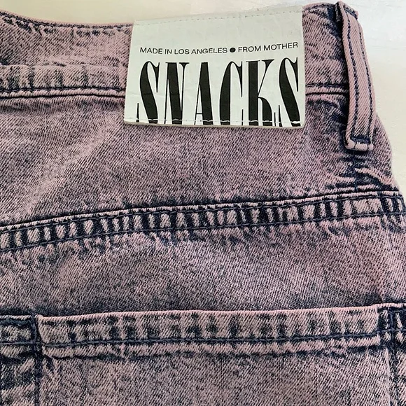 MOTHER SNACKS High Waisted Twizzy Skimp Wash Jeans in Silver Pink NWT - Picture 6 of 11